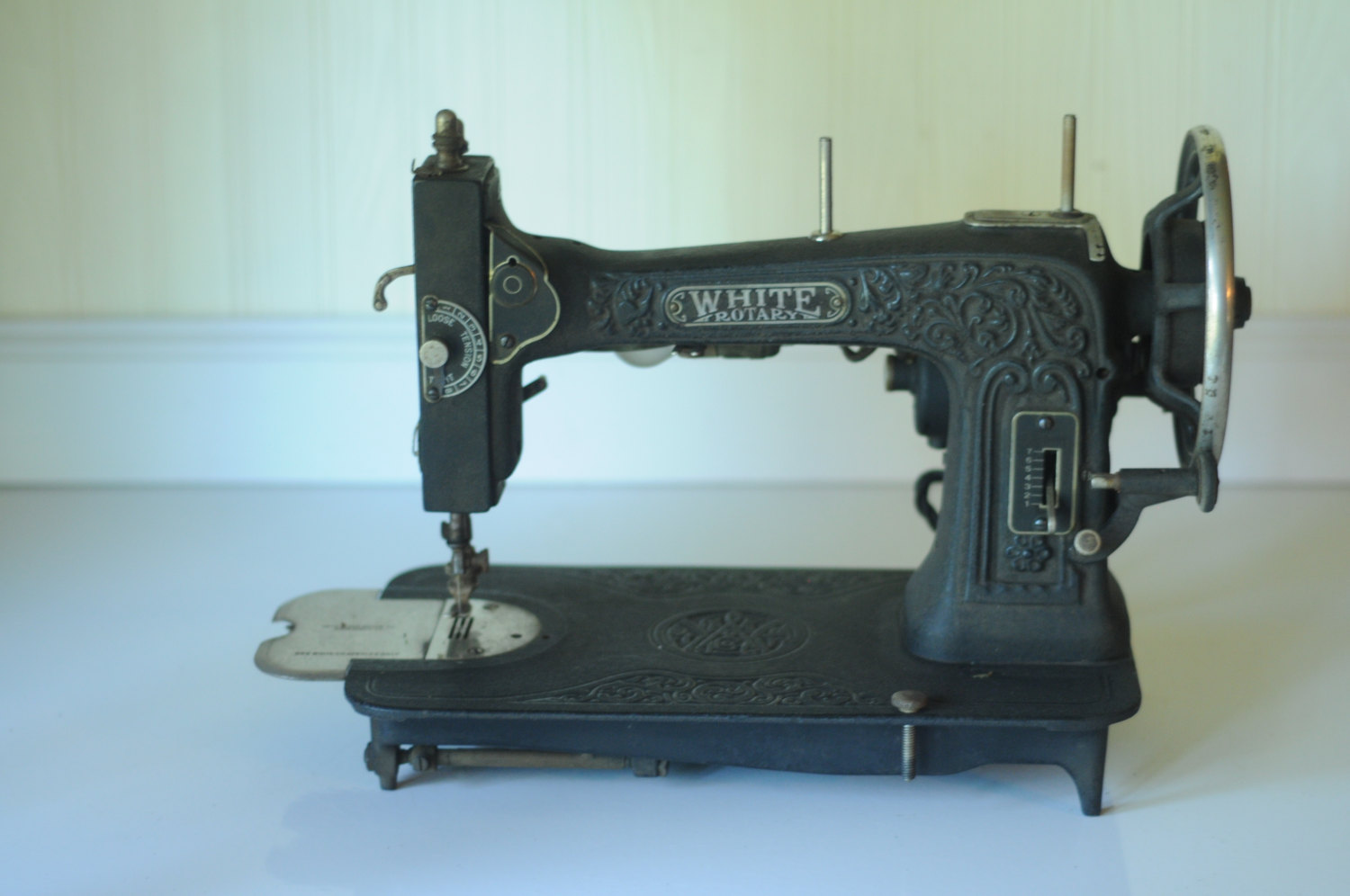 White serial number sewing machine